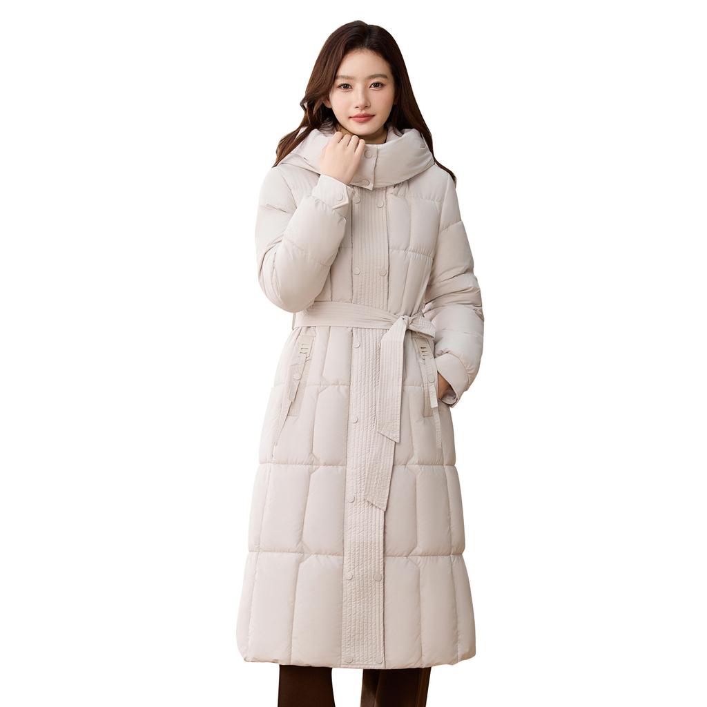 New Long Cotton Clothes Women's Autumn and Winter New Fashion Foreign Style Hooded Thickened Warm Women's Cotton Coat