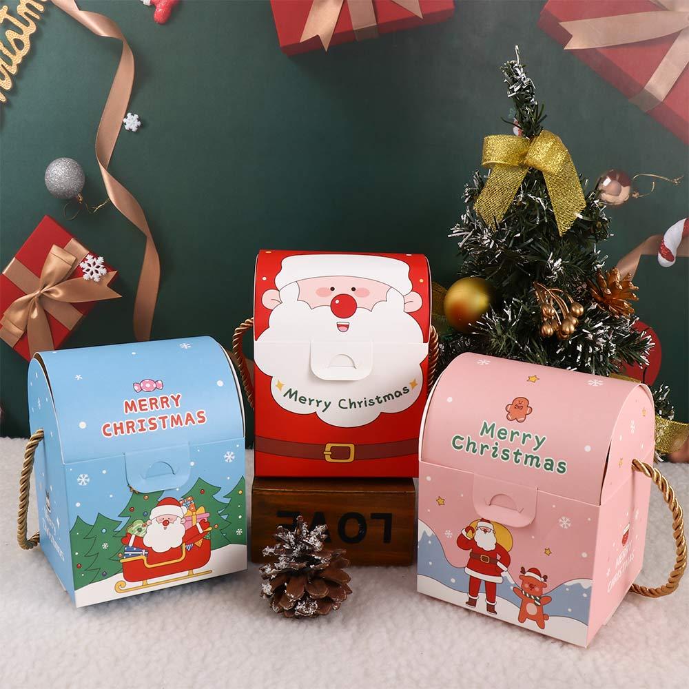 Store Nougat New Year Chocolate Cookie Xmas Gifts Bag Packaging Boxes Gift Basket Christmas Handbag