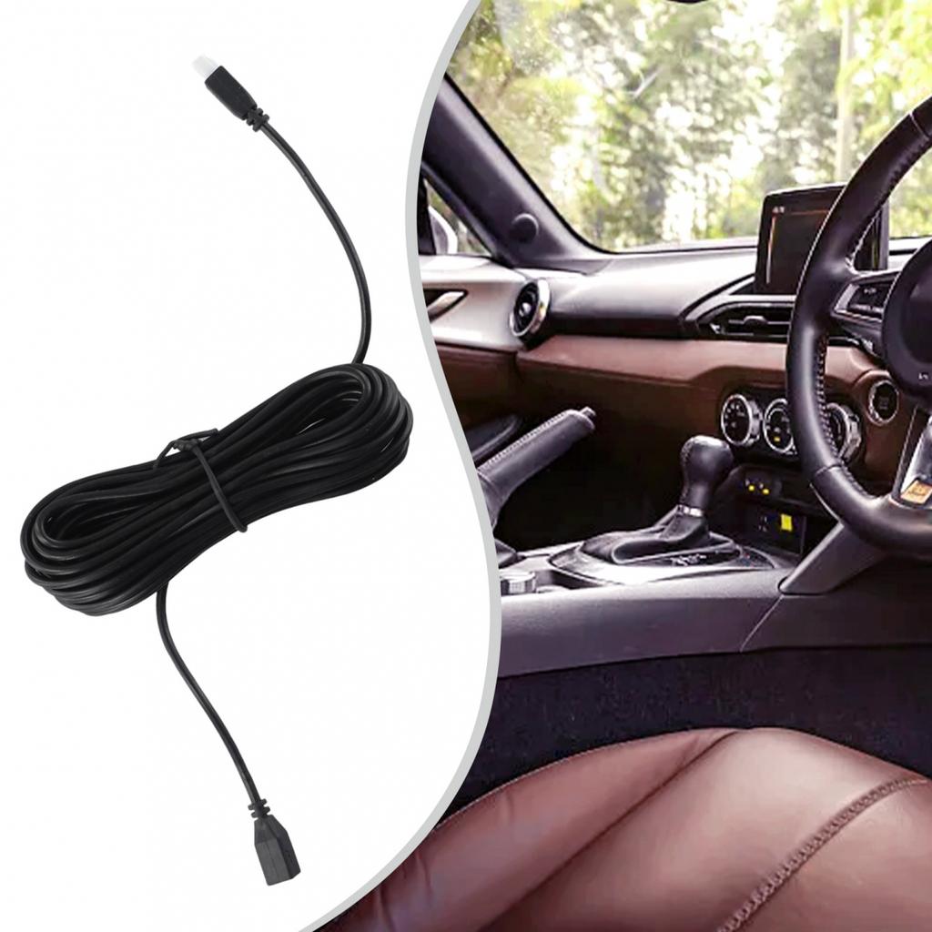 1pc Extension Cable 4 Meters Black Parking Sensor Extension Cable Plastic