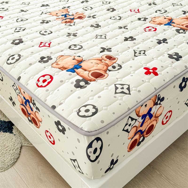 

Очаровательный стеганый махровый хлопковый наматрасник на резинке - Супер милый девчачий дизайн, гипоаллергенный 180x200cm(71x79 in)