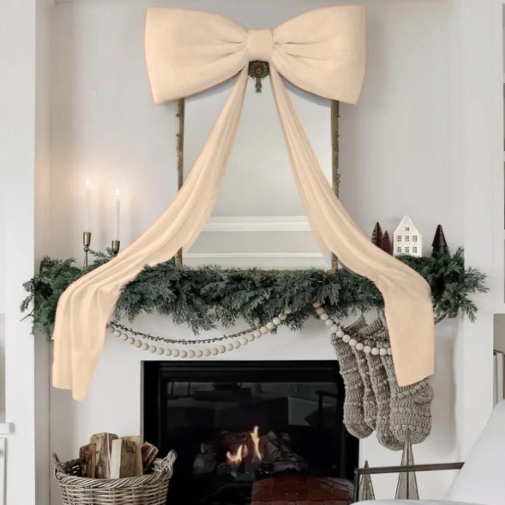 Elegant Large Christmas Bowknot 50x180cm Extra Large Christmas Decorative Bow DIY Cute Xmas Tree Topper Bows Tree Topper Decor