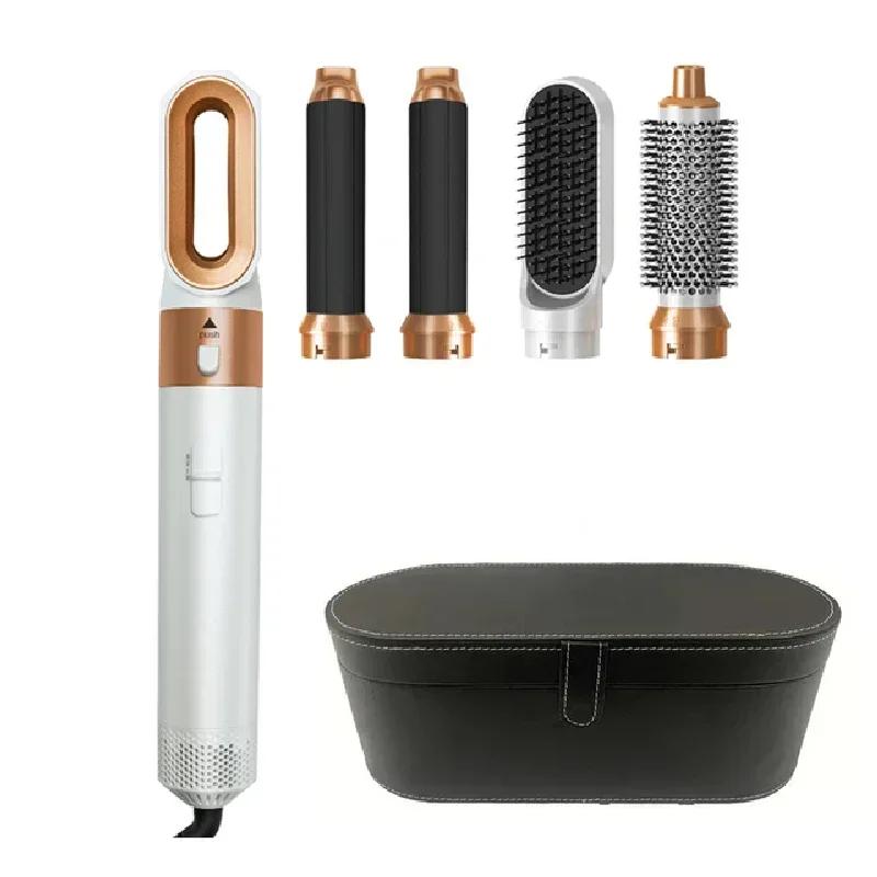 5 in 1 Hair Dryer Hot Comb Set Professional Curling Iron Hair Curler Straightener Styling Tool  Airwrap Hair Crimper Household