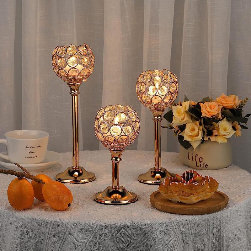 Creative Crystal Ball Candlestick Ornament - Party Wedding Candlelight Dinner Decorations