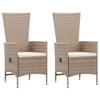 VidaXL 2x Outdoor Chairs with Cushions Patio Armchair Garden Chair Terrace Seat Backyard Woven Resin 46063