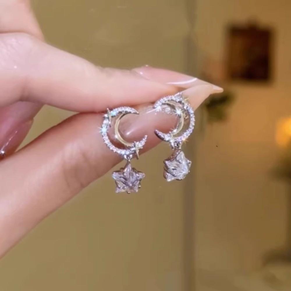Crystal Butterfly Droplet Earrings Light Luxury Ladies' Ear Accessories Zircon Ear Stud  Wedding