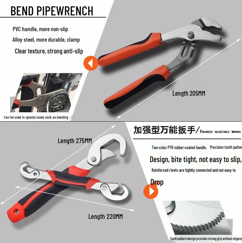 Set Multifuncțional de Uz Casnic: Cheie fixă, Șurubelniță și Kit de întreținere zilnică