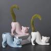 Cartoon Cat Flower Pot Vase Cute Cat Tail Succulent Planting Pots Porcelain Flower Vase Flowerpot Home Decoration Accessories