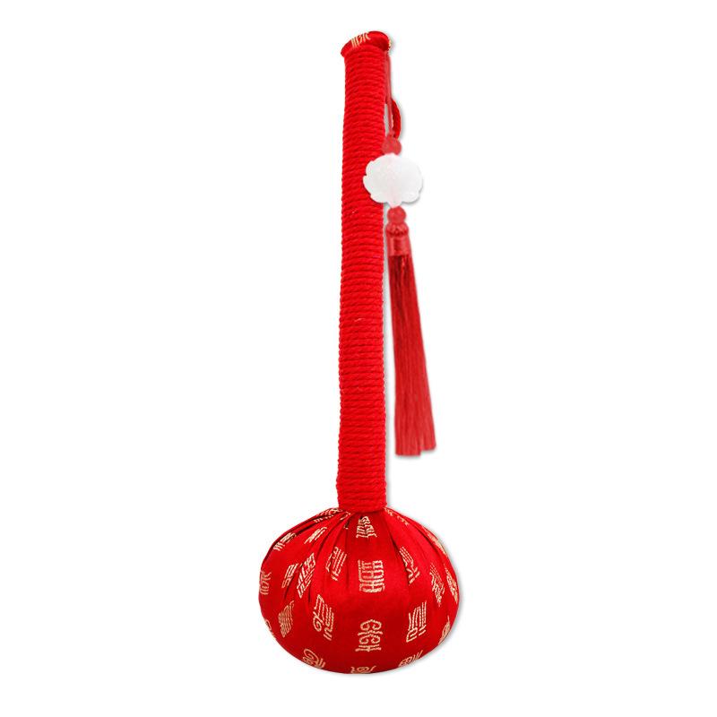 Year of the Horse Mugwort Meridian Massage Hammer - Solid Color Brocade Multifunctional Health Gift