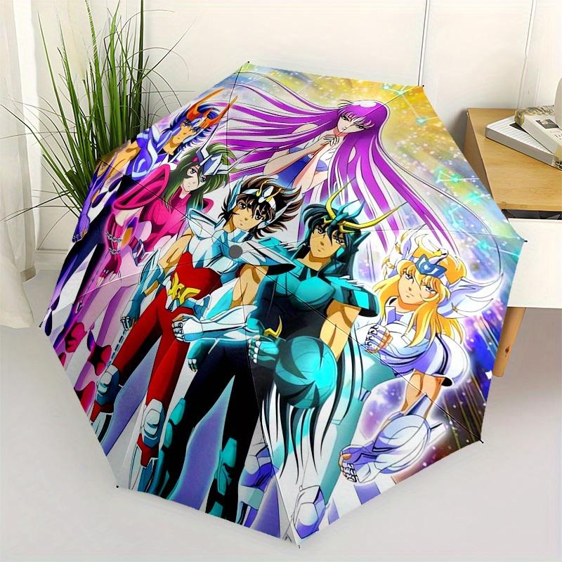 1pc Saint Seiya, Zodiac Warriors Themed High-quality Umbrella,Automatic Opening and Closing Umbrella,Multi-functional Umbrella G0811321