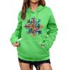 Women's Winter Christmas Printed Pullover Hooded Sweatshirt Fleece Long Sleeve Sweatshirt