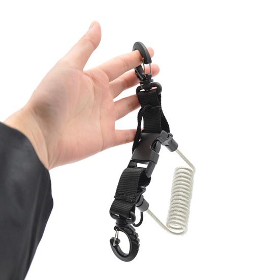 Diving Lanyard with Quick Release Buckle Stretch Portable Wear Resistant High Strength Anti Lost Tool Scuba Diving Camera Lanyard Kayaking Accessory