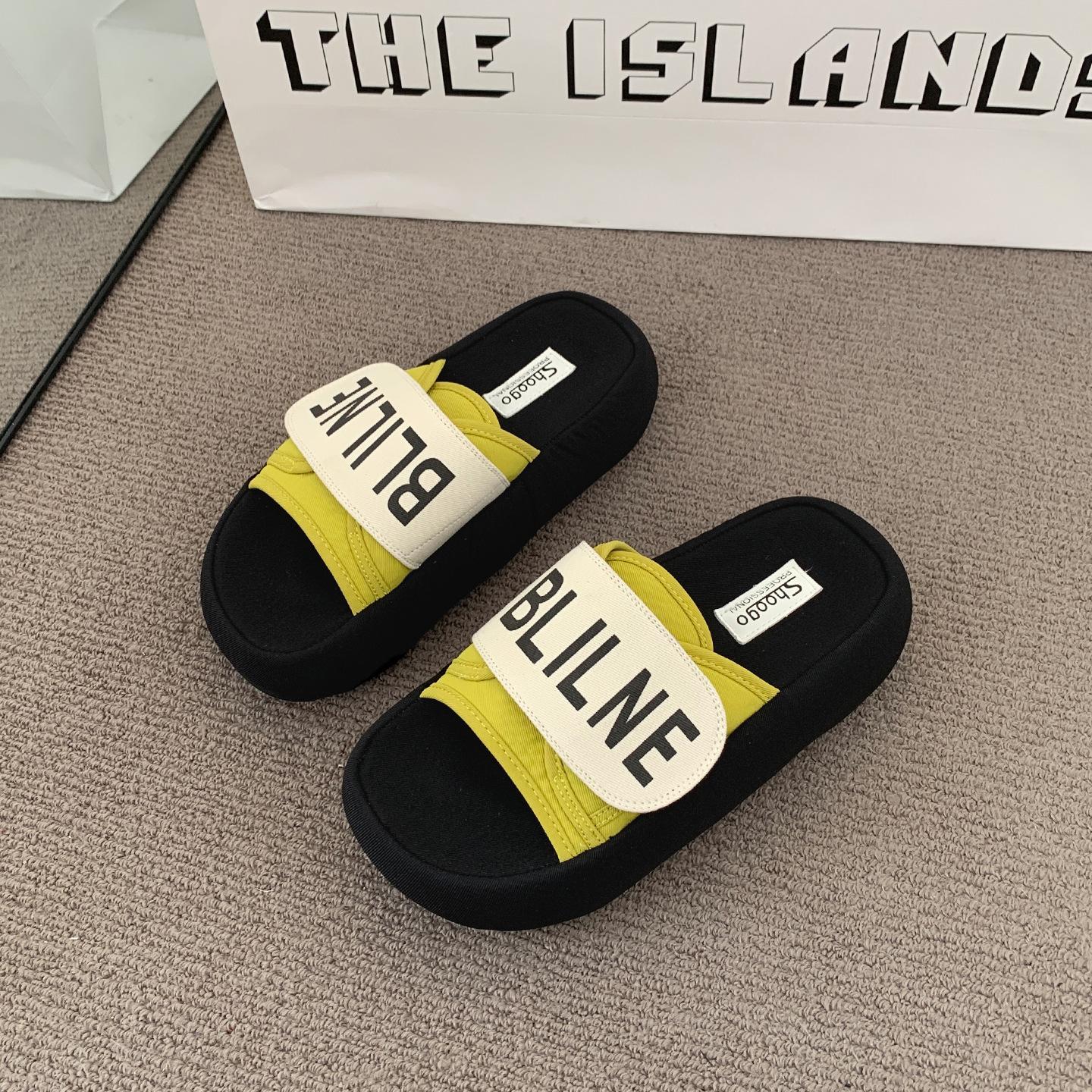 

Super fire beautiful thick-bottomed cool slippers women s summer wear fashion with skirts 2025 new going out French flat-bottomed slippers 40 жёлтый