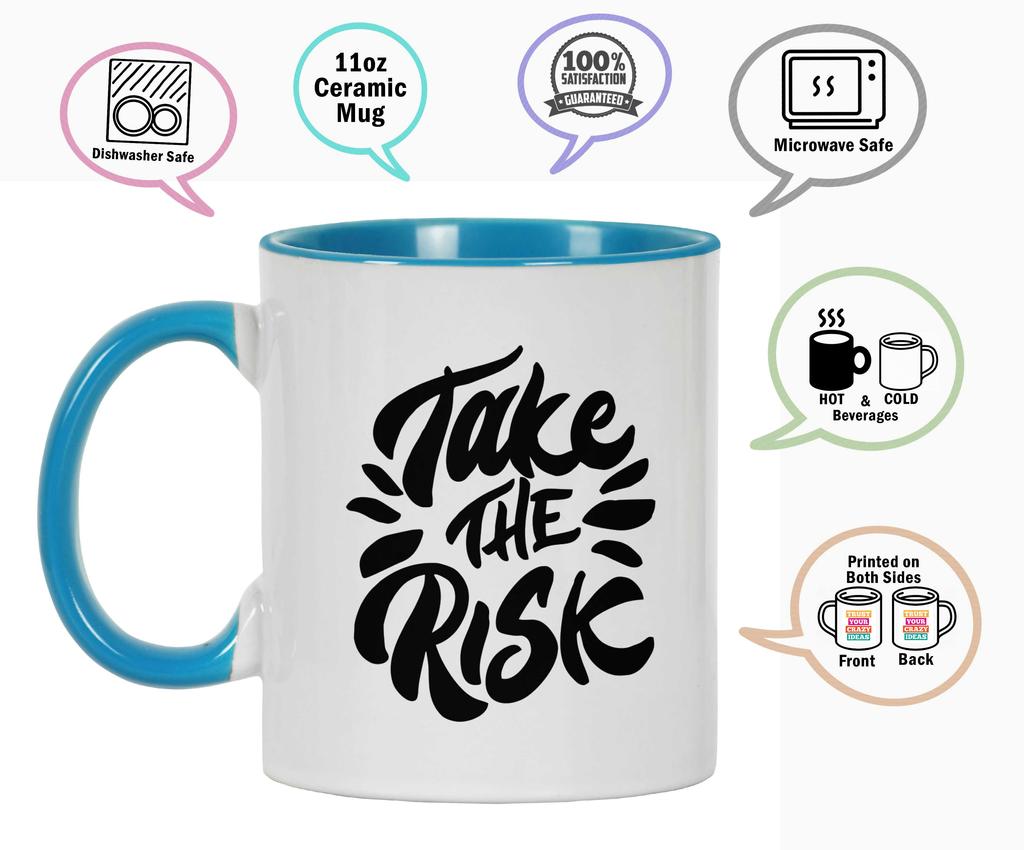 Inkdotpot 11oz Ceramic  Coffee  Mug  Take The Risk Positive Inspirational Quotes Gift For Employee Boss Coworkers