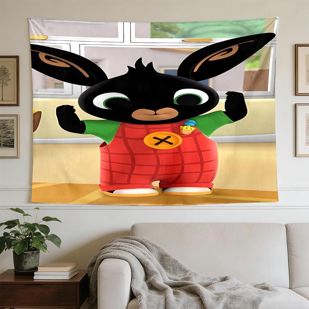 Bunny Birthday Card Large Wall Tapestry,Ideal for Office Backdrops, Holiday Gifts, Home Decor (Living Room, Bedroom, Dorm, Parties), and Outdoor Celeb