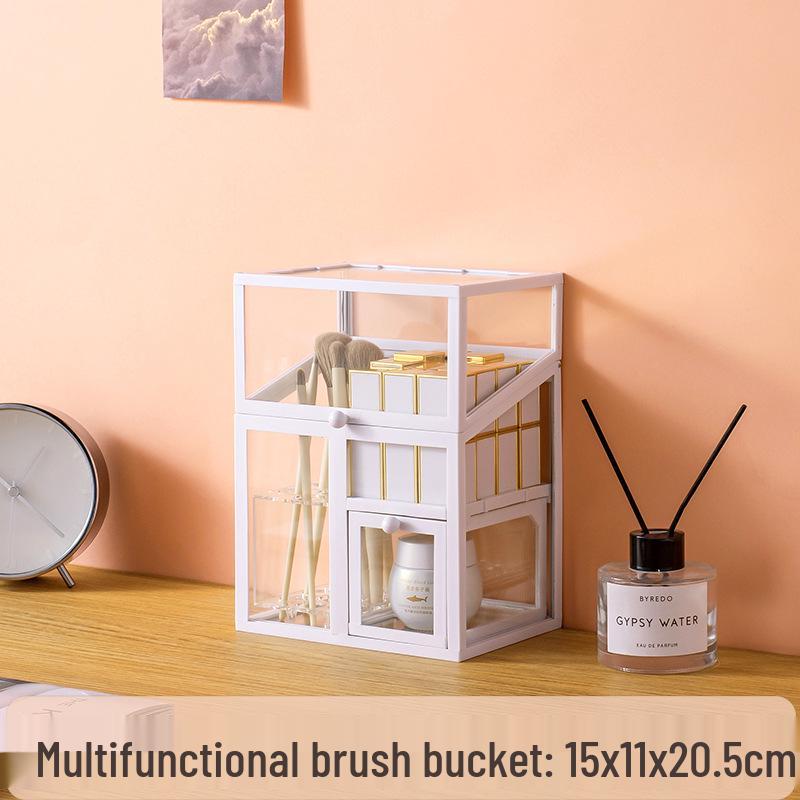 Luxury Glass Cosmetic Organizer - Dustproof Storage for Skincare, Lipsticks, and Masks