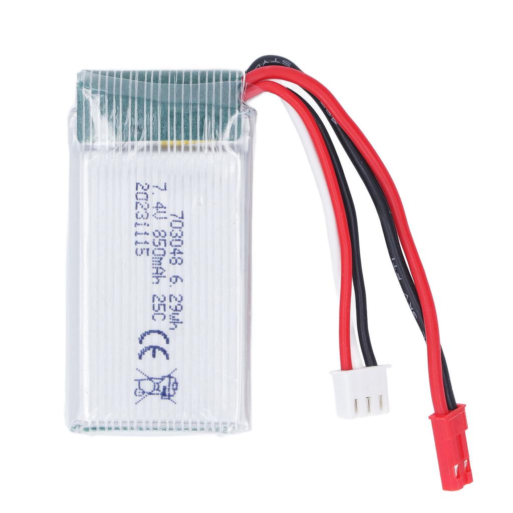 7.4V 850mAh Lithium Battery with JST Red Plug Replacement 703048 Lithium Battery for WLtoys V912