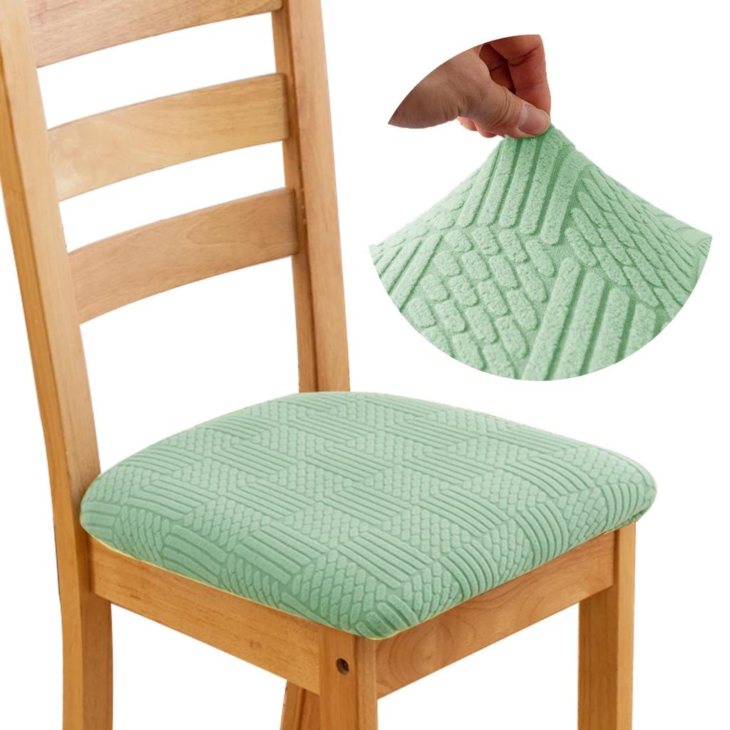 1 Pc Stretch Jacquard Dining Room Chair Seat Covers Removable Washable Elastic Upholstered Dining Chair Cushion Slipcover