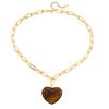 Adjustable Heart Shaped Necklace Lightweight Resin Charm Stainless Steel Chain Fashion Jewelry Gift
