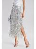 Women's Solid Color Sequin Tassel Long Pencil Skirt with Slit - European & American Fashion