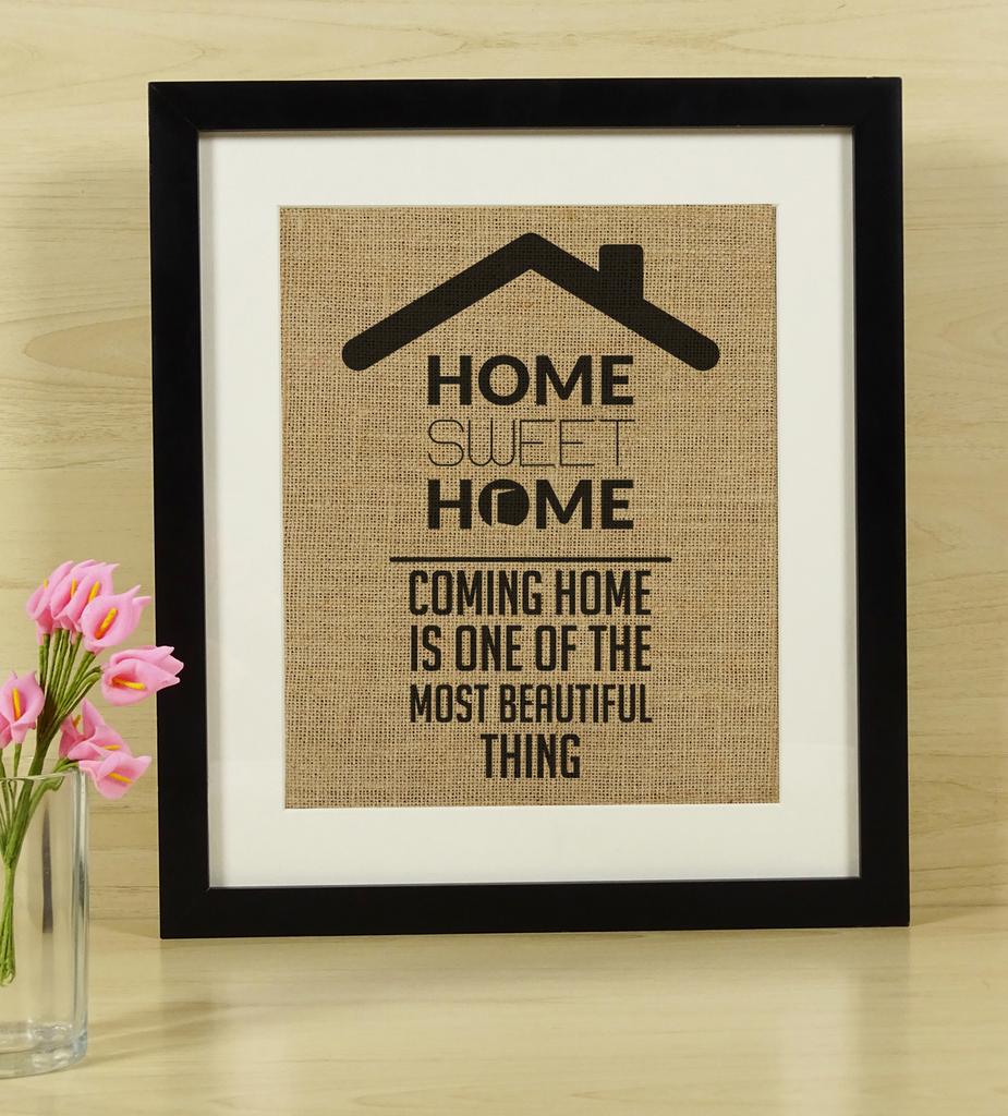 Darling Souvenir Home Sweet Home Quotes Wall Decor Burlap Print Housewarming Gift-Burlap Print Only