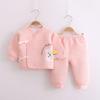 Three-Layer Warm Baby Pajama Set: 0-3 Month A-Class Cotton Monk Suit (Two-Piece)
