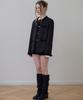 ROSEFRANTZ Fringe Pocket Tweed Jacket [Black]