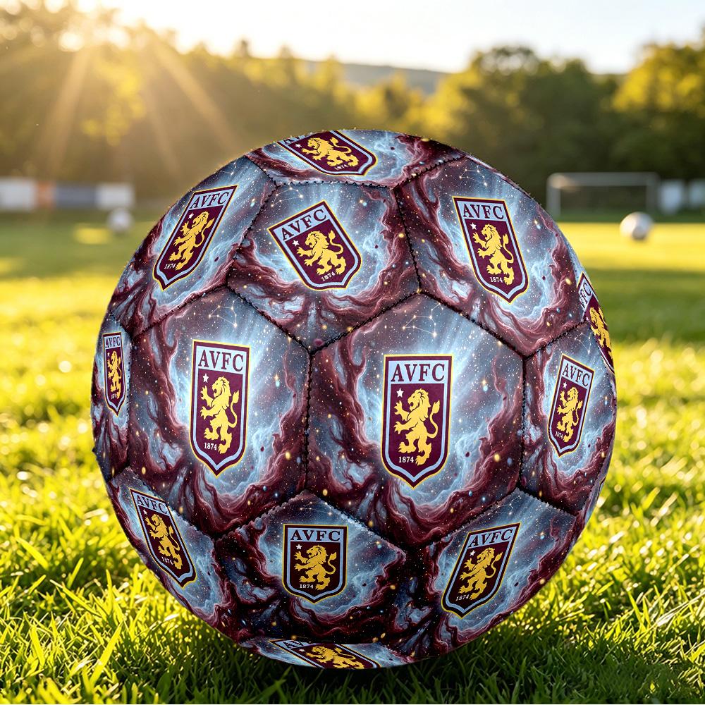 Aston Villa Fotbalový potištěný míč velikosti 5, Protiskluzový zápasový míč pro dospělé, Suvenýr pro fotbalové fanoušky