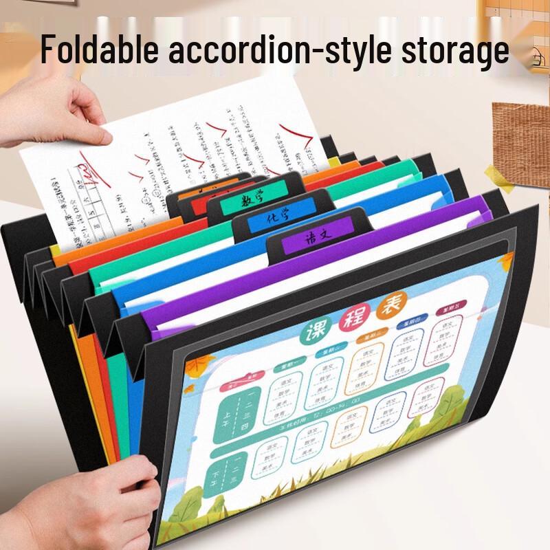 A4 Rainbow Accordion Hanging File Organizer