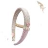 Korean Ditsy Floral Plaid Bunny Ear Hair Tie Headband for Kids - Sweet, Cute High Top Bun Accessory
