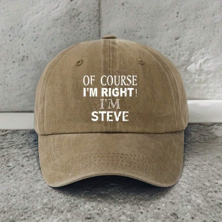 Vintage Woven Baseball Cap With Printed Text For Men Outdoor Casual Sport Hat