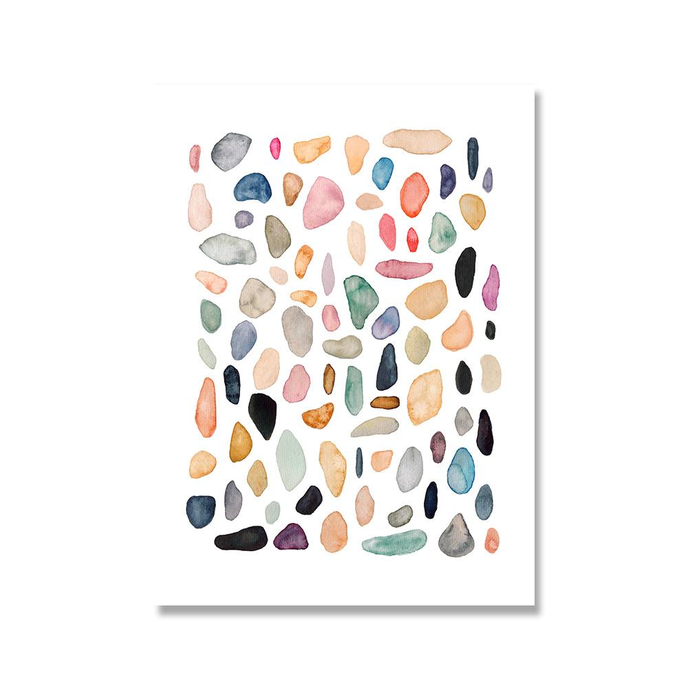 Pastel Colored Sea Shell Watercolor Poster Ocean Pebbles Canvas Painting Wall Art Education Picture Retro Kid Room Home Decor