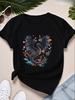 Dragon Floral Women's Plus Size Sports Short Sleeve T-Shirt