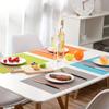 6 Pieces Waterproof Insulated Plate Mat PVC Place Mats Colorful Strip Table Mat  Dining Table