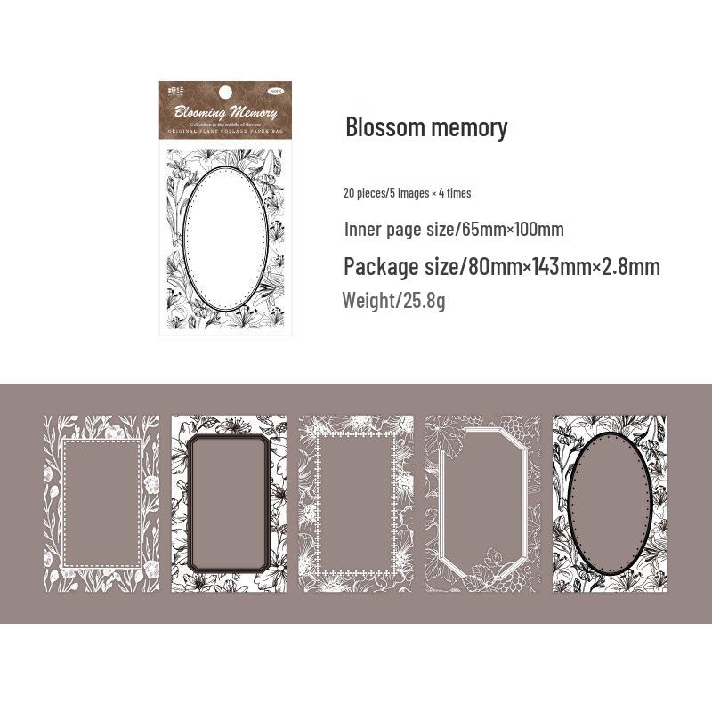 Flower Collection Sticker Set: Floral Collage Cards for Retro Journals and DIY Projects