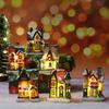 LED Christmas Resin Light House Christmas Decorations Resin Christmas Scene Village House Town for