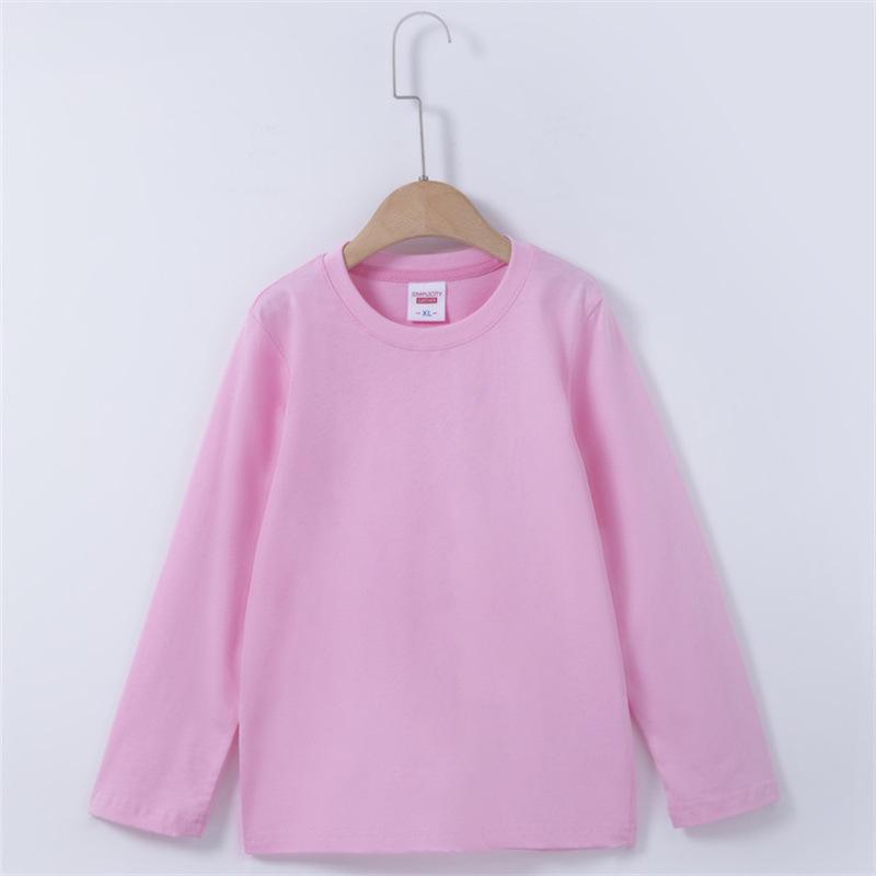 Kids' Cotton Long Sleeve Round Neck Top for Spring/Autumn