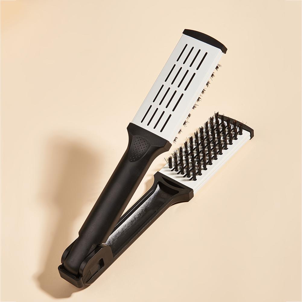 Double Brushes Comb V Shape Hairdressing Straightener Hairbrush Multifunctional Professional Hair Brush Barber Styling Tools
