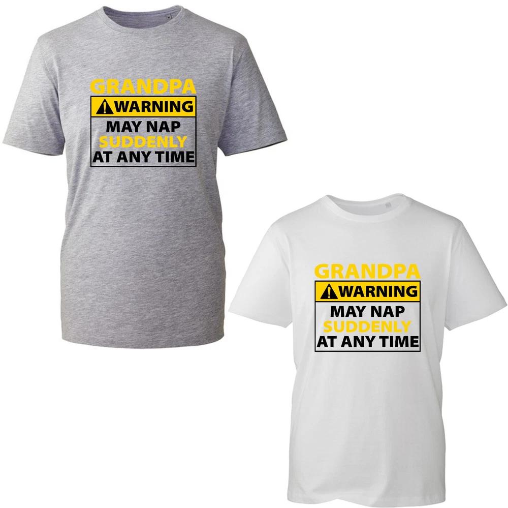 Grandpa Warning May Nap Suddenly At Any Time TShirt Grandfather Unisex Tee Top S