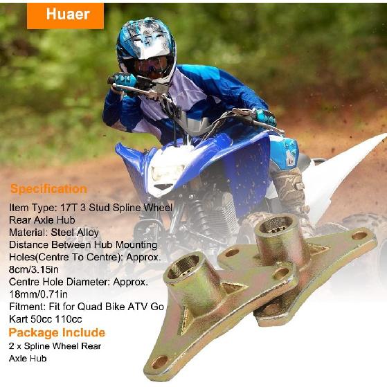 Spline Wheel, 2Pcs 17T Rear Axle Hub Steel Alloy Wheel Fit For Go Kart