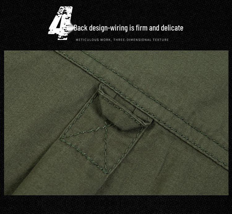 Men's Summer Military-Style Cotton Short-Sleeve Shirt - Casual, Lightweight, Multi-Pocket, Plus Size Workwear