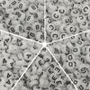 100pcs 7mm Acrylic Luminous Beads Flat Round Alphabet Loose Spacer Beads For Jewelry Making DIY Bracelets Necklace Accessories