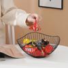 Nordic Ins Iron Art Fruit Basket Lotus Leaf Fruit Plate Storage Basket Household Candy Snack Fruit Tray Living Room Decorations