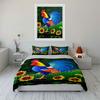 Colorful Rooster Floral Wall Art Multiple Sizes Kid'S And Adults' Bedroom Exquisite 3Pc Bedding Set, Gift