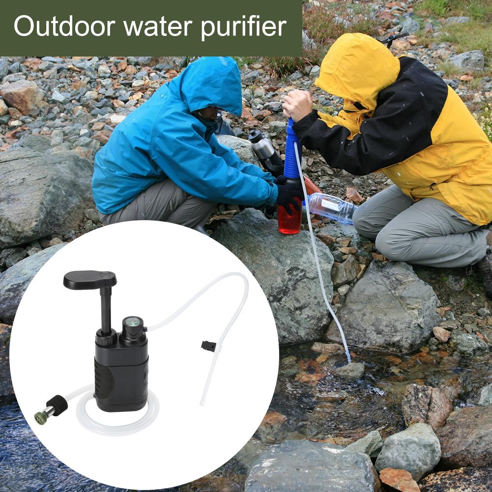 1400ml/min Outdoor Water Filter Water Filtering Equipment Hand Operated Drinking Water Purifier Outdoor Survival Emergency Tools