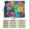 Geometry Gaming Dashed Flannel Blanket  Soft Warm Throw Blanket for Living Room Travel Office Novelty Bedspread Sofa Bed Cover
