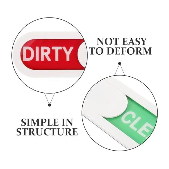COHEALI Dishwasher Magnet, Magnetic Display Sign To Indicate Cleanliness and Dirt, ABS Material, Acrylic, White, Useful Goods for Home, Kitchen and