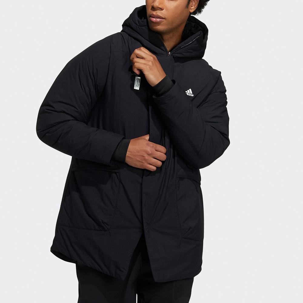 Adidas Wuji Dunjakke Vinter Varm Middels Lengde Hette Yttertøy Menn Yttertøy Svart H23102