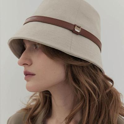 ACCLET Medium Weight Cotton Belt Bucket Hat Beige H033BE