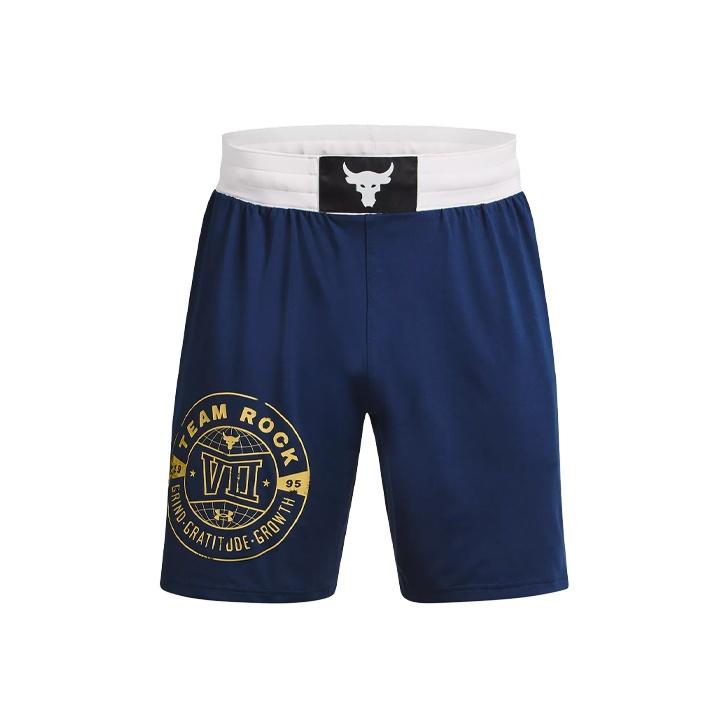 Under Armour Pantaloncini Sportivi Casual Larghi a Vita Media con Elastico in Vita Project Rock Uomo Bottoms Blu Navy 1370451-408
