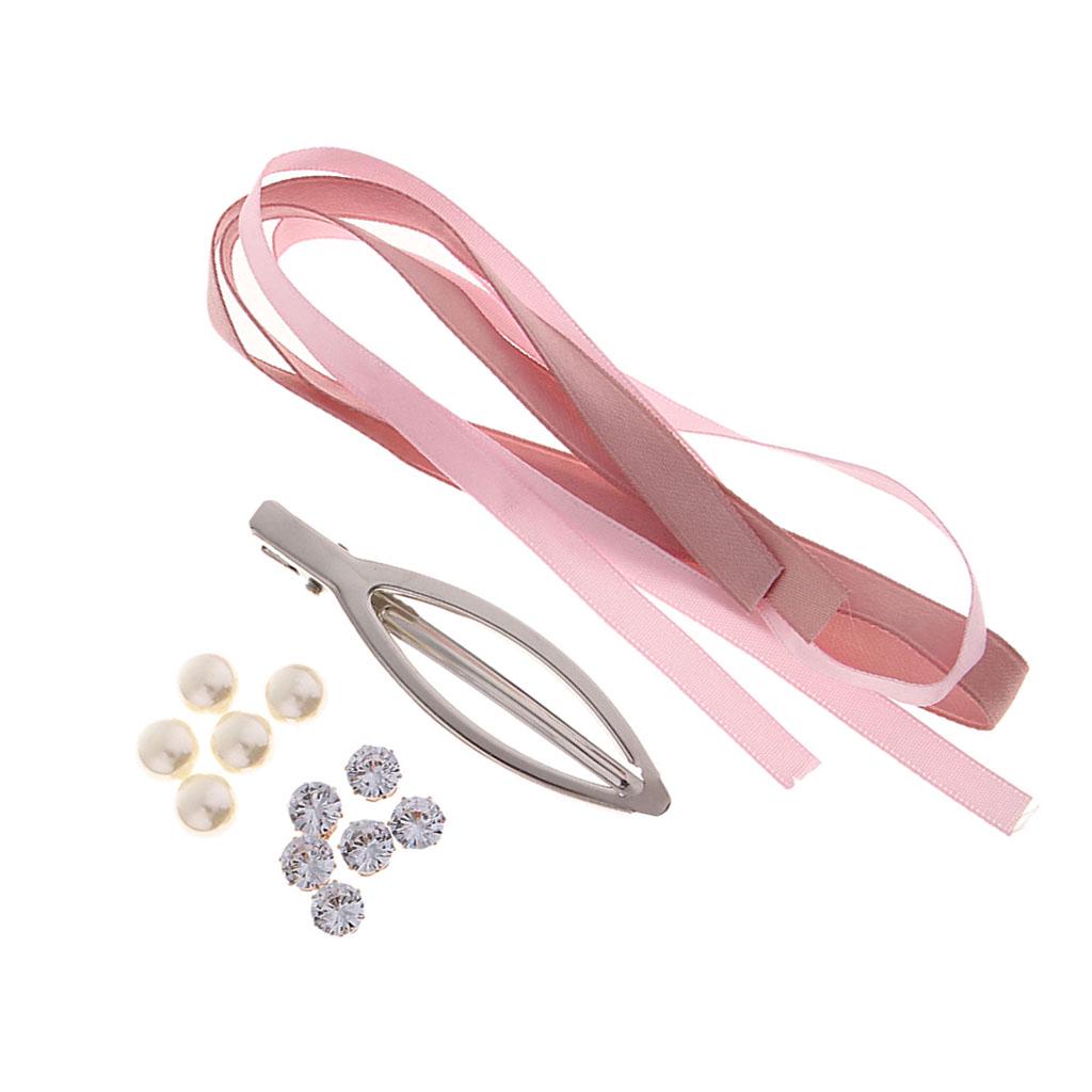 

Наборы для изготовления заколок для волос DIY с кристаллами, розовый цвет as described розовый